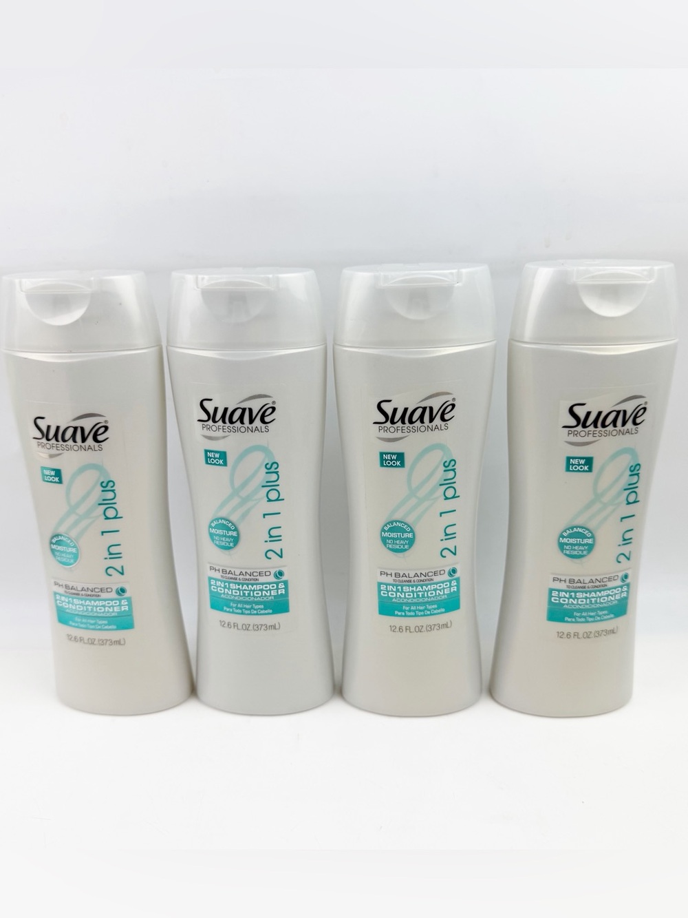 FOUR Suave Daily 2 In 1 Plus Shampoo Conditioner pH Balanced Hair 12.6 oz ea New